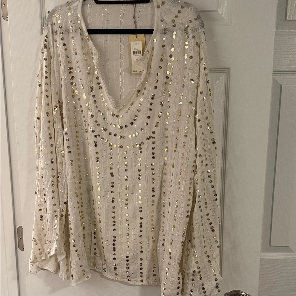 Sequin Embellished White Top - Picture 4 of 7